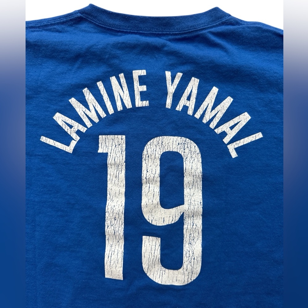Lamine Yamal FCB Blue Youth Boys T-Shirt Size‎ Large Soccer/Futbol Barcelona